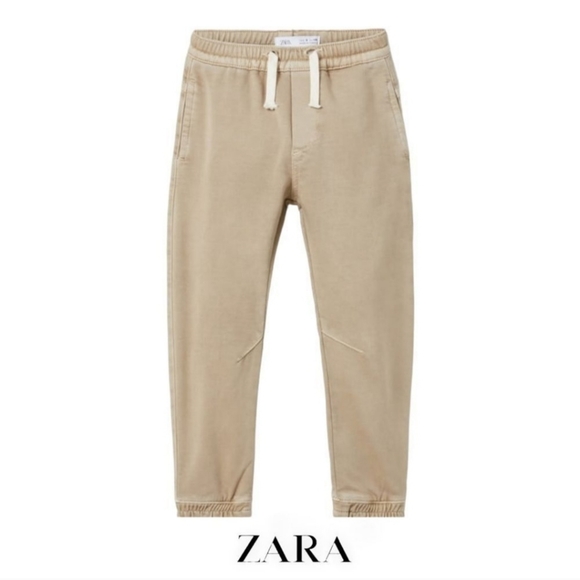 Zara Other - ❌️SOLD❌️ZARA KIDS STRETCH JOGGER PANTS BEIGE SIZE 8 YEARS